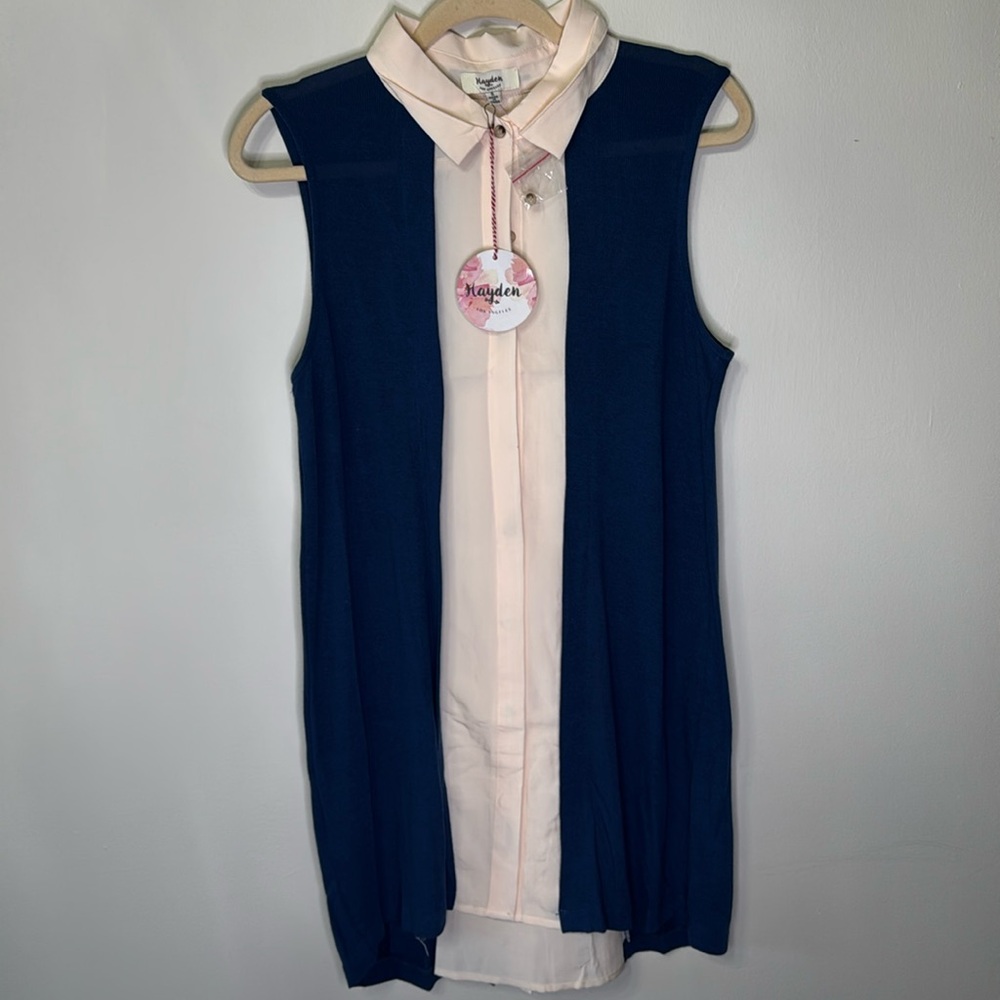 Hayden Mixed Media Shirt Dress New with tag